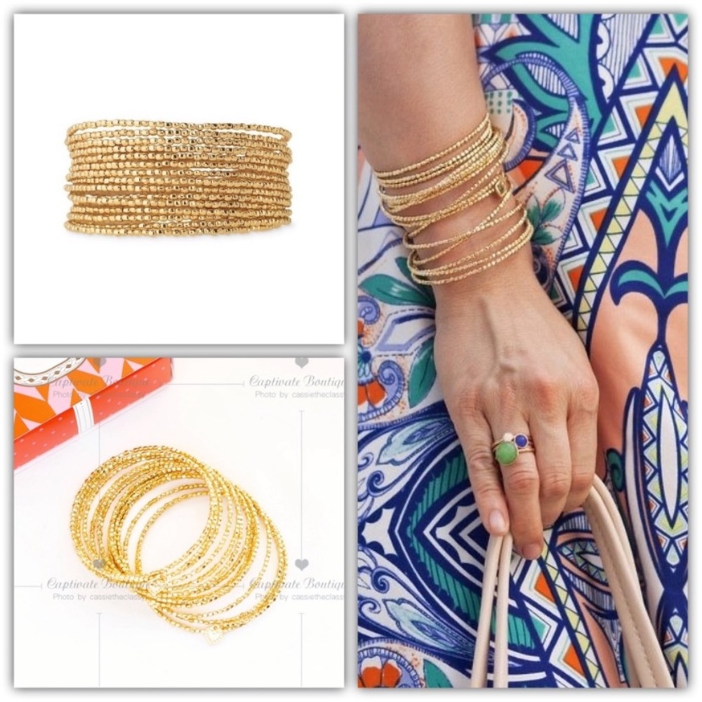Stella & Dot Gold Bardot Spiral Wrap Bracelet
